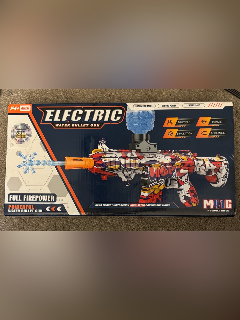 Electric Family Graffiti Water Bullet Gun - Red, White, black